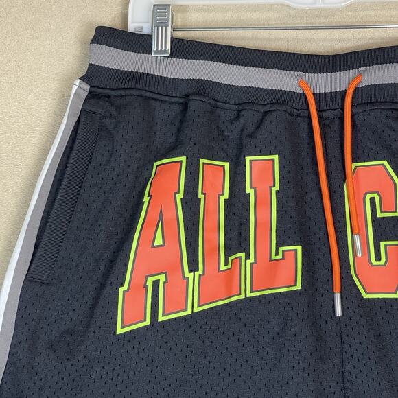 All City by Just‎ Don Short Mens XL Black Mesh Basketball Elastic Waist Lined - Picture 2 of 14
